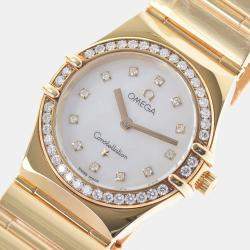 Pre Owned Omega 18K Yellow Gold And Stainless Steel Constellation 1154.75 Quartz Women's Wristwatch 25.5 mm