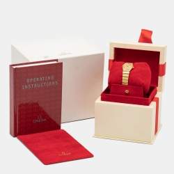 Pre Owned Omega Champagne Diamond 18k Yellow Gold Constellation 1167.10.00 Women's Wristwatch 22.5 mm