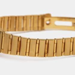 Pre Owned Omega Champagne Diamond 18k Yellow Gold Constellation 1167.10.00 Women's Wristwatch 22.5 mm