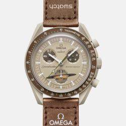 Omega Beige Velcro Omega Mission To Saturn  42 mm