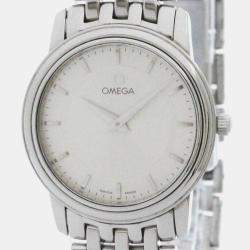 Omega Silver Stainless Steel De Ville Prestige Quartz Women's Wristwatch 27 mm