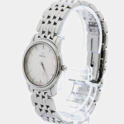 Omega Silver Stainless Steel De Ville Prestige Quartz Women's Wristwatch 27 mm