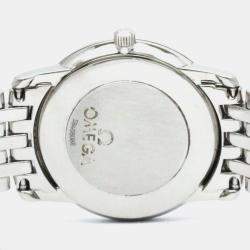 Omega Silver Stainless Steel De Ville Prestige Quartz Women's Wristwatch 27 mm