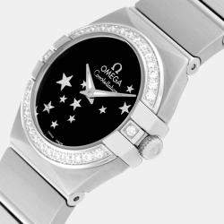 Omega Black Stainless Steel Constellation 123.15.24.60.01.001 Quartz Women's Wristwatch 24 mm