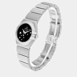 Omega Black Stainless Steel Constellation 123.15.24.60.01.001 Quartz Women's Wristwatch 24 mm