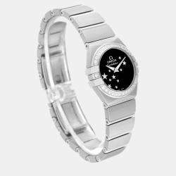 Omega Black Stainless Steel Constellation 123.15.24.60.01.001 Quartz Women's Wristwatch 24 mm