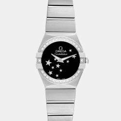 Omega Black Stainless Steel Constellation 123.15.24.60.01.001 Quartz Women's Wristwatch 24 mm