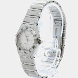 Omega Silver Stainless Steel Constellation Quartz Women's Wristwatch 22 mm