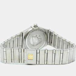 Omega Silver Stainless Steel Constellation Quartz Women's Wristwatch 22 mm