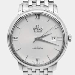 Omega Silver Stainless Steel De Ville Prestige 424.10.40.20.02.003 Men's Wristwatch 39.50 mm