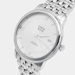 Omega Silver Stainless Steel De Ville Prestige 424.10.40.20.02.003 Men's Wristwatch 39.50 mm