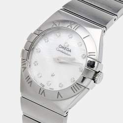 Omega Mother Of Pearl Diamond Stainless Steel Constellation 123.10.27.60.55.004 Women's Wristwatch 27 mm