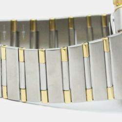 Omega Champagne 18k Yellow Gold Stainless Steel Constellation 1302.10 Automatic Women's Wristwatch 36 mm