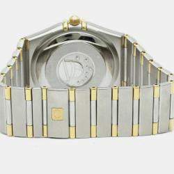 Omega Champagne 18k Yellow Gold Stainless Steel Constellation 1302.10 Automatic Women's Wristwatch 36 mm