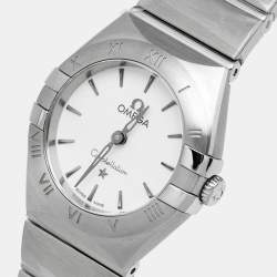 Pre Owned Omega Silver White Stainless Steel Constellation 131.10.25.60.02.001 Women's Wristwatch 25 mm