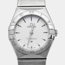 Pre Owned Omega Silver White Stainless Steel Constellation 131.10.25.60.02.001 Women's Wristwatch 25 mm