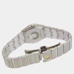 Omega Silver Diamond Stainless Steel Constellation 123.15.24.60.55.001 Quartz Women's Wristwatch 25 mm