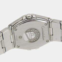 Omega Silver Diamond Stainless Steel Constellation 123.15.24.60.55.001 Quartz Women's Wristwatch 25 mm