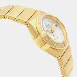 Omega White 18K Gold Constellation 123.55.27.20.05.002 Automatic Women's Wristwatch 27 mm