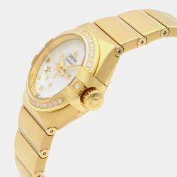 Omega White 18K Gold Constellation 123.55.27.20.05.002 Automatic Women's Wristwatch 27 mm