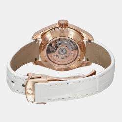 Omega White 18K Rose Gold Seamaster Aqua Terra 231.58.30.20.55.001 Automatic Women's Wristwatch 30mm