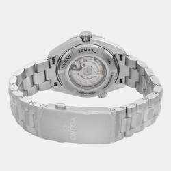 Omega Black Stainless Steel Diamond Seamaster Planet Ocean 232.15.38.20.01.001 Automatic Women's Wristwatch 38mm