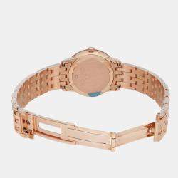 Omega White 18K Rose Gold De Ville Prestige 424.50.27.60.05.002 Quartz Women's Wristwatch 27.4mm