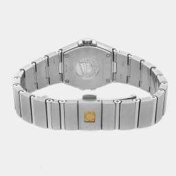 Omega White MOP Stainless Steel Constellation Quartz Women's Wristwatch 24 mm