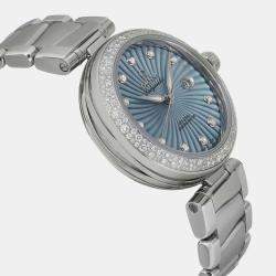 Omega Blue MOP Diamond Stainless Steel De Ville Ladymatic Automatic Women's Wristwatch 34 mm