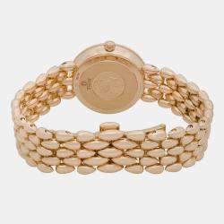 Omega MOP Diamond 18K Rose Gold De Ville Prestige 424.55.27.60.55.004 Quartz Women's Wristwatch 27 mm