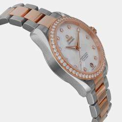 Omega MOP 18k Rose Gold Stainless Steel Seamaster Aqua Terra 231.25.39.21.55.001 Automatic Women's Wristwatch 38.5 mm