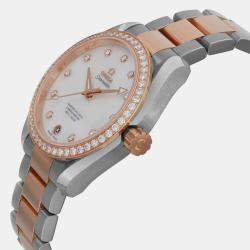 Omega MOP 18k Rose Gold Stainless Steel Seamaster Aqua Terra 231.25.39.21.55.001 Automatic Women's Wristwatch 38.5 mm