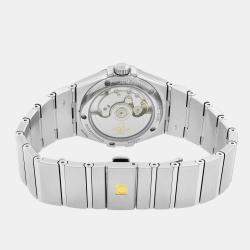 Omega Silver Diamond Stainless Steel Constellation 123.15.35.20.02.001 Women's Wristwatch 35 mm