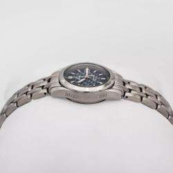 Omega Blue Stainless Steel Seamaster Jacques Mayol Limited Edition 25880 Quartz Women's Wristwatch 27 mm 
