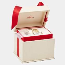 Omega Champagne 18K Yellow Gold Stainless Steel Constellation 123.20.24.60.08.001 Women's Wristwatch 24 mm