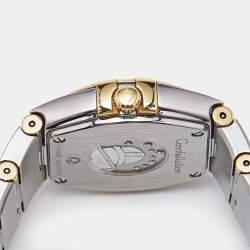 Omega Champagne 18K Yellow Gold Stainless Steel Constellation 123.20.24.60.08.001 Women's Wristwatch 24 mm