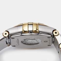 Omega Champagne 18K Yellow Gold Stainless Steel Constellation 123.20.24.60.08.001 Women's Wristwatch 24 mm