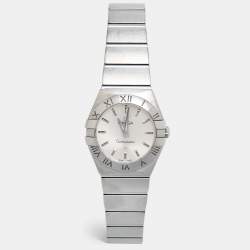 Omega Silver Stainless Steel Constellation 123.10.24.60.02.001 Women's Wristwatch 24 mm