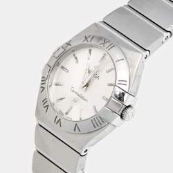 Omega Silver Stainless Steel Constellation 123.10.24.60.02.001 Women's Wristwatch 24 mm