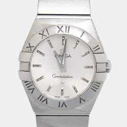 Omega Silver Stainless Steel Constellation 123.10.24.60.02.001 Women's Wristwatch 24 mm
