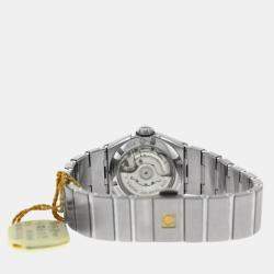 Omega Black MOP Stainless Steel Constellation 123.15.27.20.51.001 Automatic Women's Wristwatch 27 mm