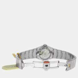 Omega Black MOP Stainless Steel Constellation 123.15.27.20.51.001 Automatic Women's Wristwatch 27 mm