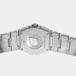 Omega White MOP Stainless Steel Diamond Constellation 123.15.27.60.55.002 Quartz Women's Wristwatch 27 mm