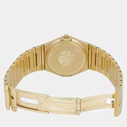 Omega Champagne 18k Yellow Gold Constellation 1112.10 Quartz Women's Wristwatch 33.5 mm