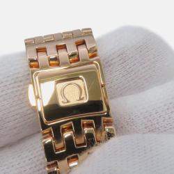 Pre Owned Omega De Ville Prestige 424.55.24.60.55.002 Quartz White MOP 18K Rose Gold Women's Wristwatch 24 mm