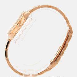 Pre Owned Omega De Ville Prestige 424.55.24.60.55.002 Quartz White MOP 18K Rose Gold Women's Wristwatch 24 mm