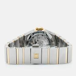 Pre Owned Omega Constellation 123.28.27.20.57.007 Tahiti Grey Mother Of Pearl Diamond Stainless Steel Women's Wristwatch 27 mm