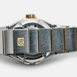 Pre Owned Omega Constellation 123.28.27.20.57.007 Tahiti Grey Mother Of Pearl Diamond Stainless Steel Women's Wristwatch 27 mm