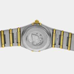 Pre Owned Omega Constellation 795.1203 Quartz MOP 18K Yellow Gold Stainless Steel Women's Wristwatch 22 mm