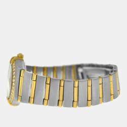 Pre Owned Omega Constellation 1367.10.00 Quartz Champagne 18k Yellow Gold Stainless Steel Diamond Women's Wristwatch 22 mm